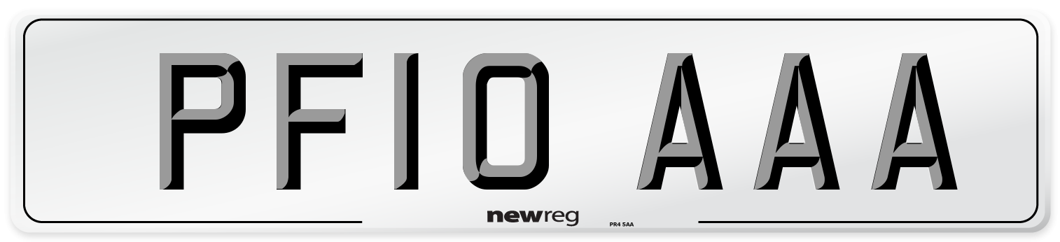 PF10 AAA Number Plate from New Reg
